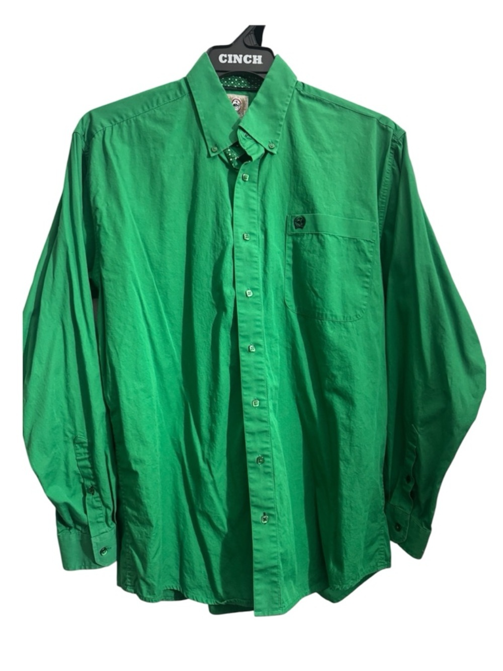 Cinch Men's Vibrant Green Casual Button-Down Shirt